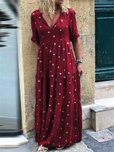 Load image into Gallery viewer, Bohemian Vintage Elegant Polka Dot Maxi Dress