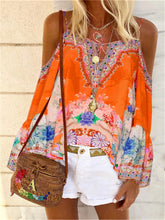 Load image into Gallery viewer, Boho Flower Print Sling Vest Flare Sleeve Casual Top