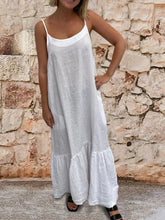 Load image into Gallery viewer, Pockets Spaghetti Linen Maxi Dresses