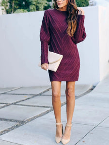 Solid Knit Mini Dress