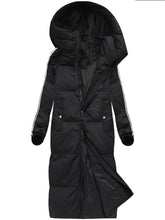 Load image into Gallery viewer, Hooded Striped Pocket Warm Down  Coat