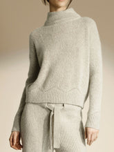 Load image into Gallery viewer, Solid Color Long Sleeve Turtleneck Loose Casual Knit Two-Piece Suit