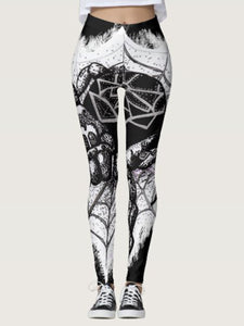 Spider Web Printed Sports Bottom Yoga Pants