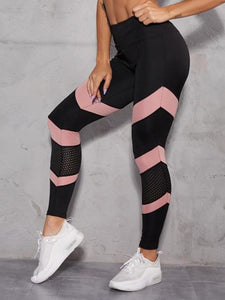Mesh Patchwork High Waist Yoga Pants