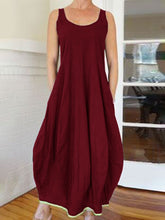 Load image into Gallery viewer, Round Neck Big Swing Vest Dress