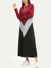 Load image into Gallery viewer, Cut &amp; Sew Hoodie Maxi Sweatshirt Dress