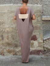 Load image into Gallery viewer, Backless Short Sleeve Caftan Maxi Dress