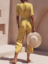 Load image into Gallery viewer, V-Neck Belt Polka Dot Printed Jumpsuit
