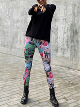 Load image into Gallery viewer, Graffiti Printed Tight Hips Yoga Pants
