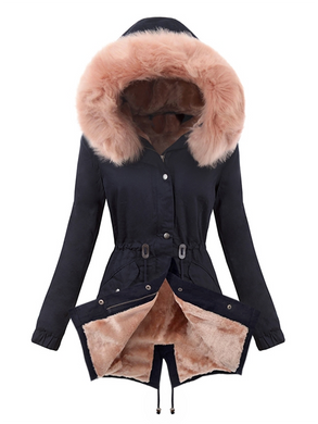 Hooded Plus Velvet Padded Coat