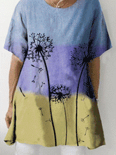 Load image into Gallery viewer, Gradient Casual Loose Dandelion Short Sleeve Top