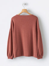 Load image into Gallery viewer, Crew Neck Casual Lantern Sleeve Knit Sweater