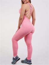 Load image into Gallery viewer, Solid Color Keyhole Cutout Strapless Yoga Jumpsuit
