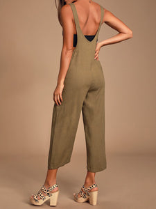 Fashion Wide-Leg Overalls Sleeveless Jumpsuit