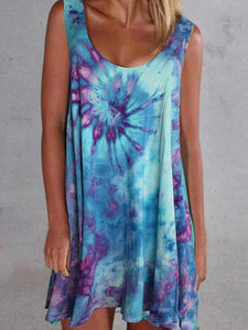 Print Sleeveless Shift Above Knee Casual/Vacation Dresses