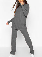 Load image into Gallery viewer, Loose Turtleneck Long Sleeve Top &amp; Pants Knit Set