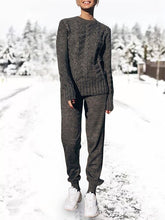 Load image into Gallery viewer, Slim-fit Round Neck Knit Two-piece Suit