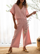 Load image into Gallery viewer, V-Neck Casual Suit Short Sleeve Two-piece
