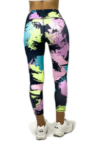 Slim Peach Hips Digital Print Track Pants Yoga Pants