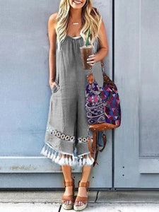 Sleeveless Loose Wide Leg Jumpers