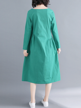 Load image into Gallery viewer, Simple Wind Asymmetrical Loose Linen Long Sleeve Dress