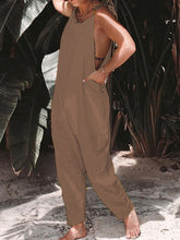 Load image into Gallery viewer, Women Plus Size Casual Solid Sleeveless Jumpsuits