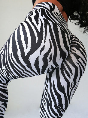 Sexy Zebra Print High Waist Yoga Pants