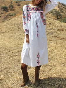 Printed Cotton and Linen Dress