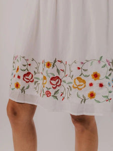 Printed Cotton and Linen Casual Dress