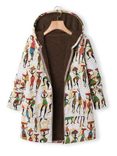 Load image into Gallery viewer, Printed and Velvet Loose Cotton And Linen Pocket Jacket