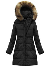 Load image into Gallery viewer, Hooded Solid Color Pocket Warm Down  Coat