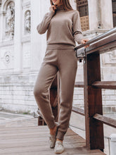 Load image into Gallery viewer, Turtleneck Knitted Loose Two-piece Suit