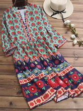 Load image into Gallery viewer, Bohemian Floral Print Dress