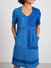 Load image into Gallery viewer, Casual Cotton Linen Contrast Loose Dresses