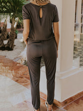 Load image into Gallery viewer, Solid-colored Drawstring Lounge Jumpsuit