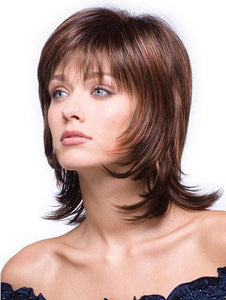 Dark Brown Short Micro Curly Air Bangs Synthetic Wigs