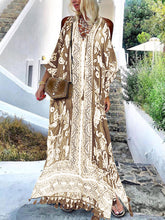 Load image into Gallery viewer, Bohemian Vintage Elegant Beach Vacation Fringe Maxi Dress