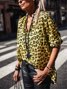 Fashion Casual Loose Leopard Shirt Top