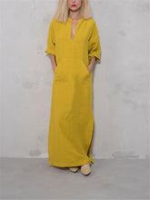 Load image into Gallery viewer, Comfortable Casual Loose Cotton Linen Long Dress