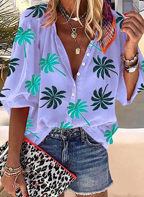 Romantic Summer Casual Loose Print Shirt