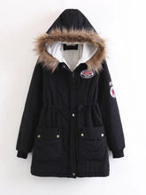 Load image into Gallery viewer, Fur Collar Drawstring Double Pocket Versatile Cotton Coat