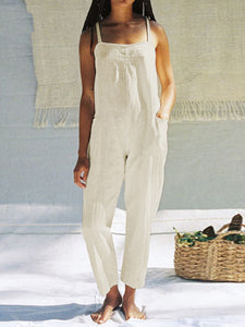 Women Cotton Jumpsuit Playsuit Overalls Summer Trouser