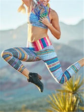 Load image into Gallery viewer, Retro Fashion Striped Print Hip Yoga Pants