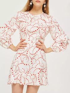Love Print Long Sleeve Tea Dress