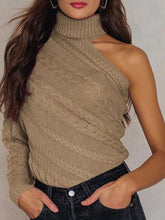 Load image into Gallery viewer, Fashion One-Shoulder Hanging Neck Twist Sweater