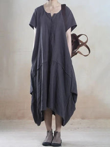 Loose Short-Sleeved Collar Dress