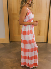 Load image into Gallery viewer, Women Chic Coral Print Back Tie Dye Maxi Dress