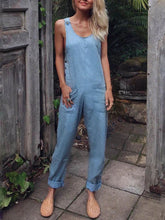 Load image into Gallery viewer, Cotton And Linen Vacation Casual Jumpsuit