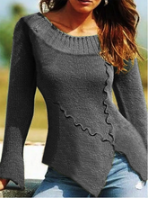 Load image into Gallery viewer, European and American Large Size Retro Casual Irregular Sweater