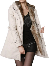 Load image into Gallery viewer, Large Size Hooded Plus Velvet Coat